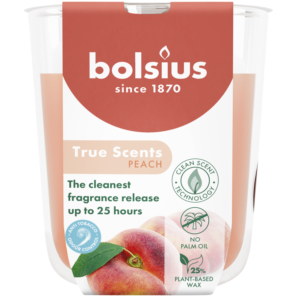 bolsius Bolsius True Scents - geurkaars in glas - Perzik - oranje - klein bolsius Bolsius True Scents - geurkaars in glas - Perzik - oranje - klein