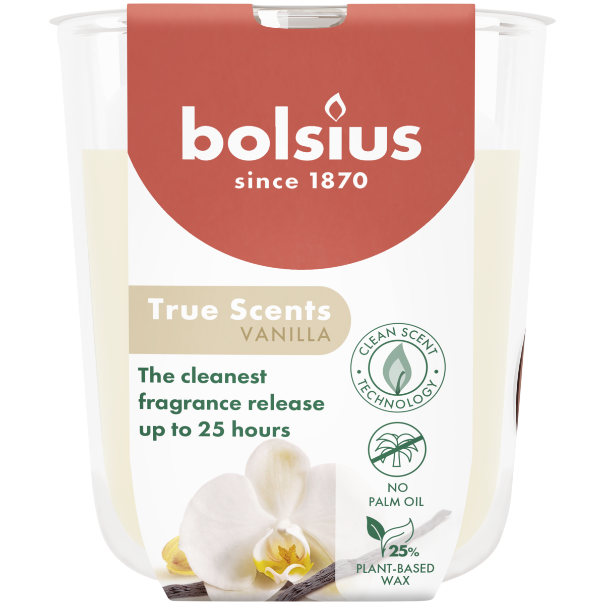 bolsius Bolsius True Scents - geurkaars in glas - Vanille - ivoor - klein