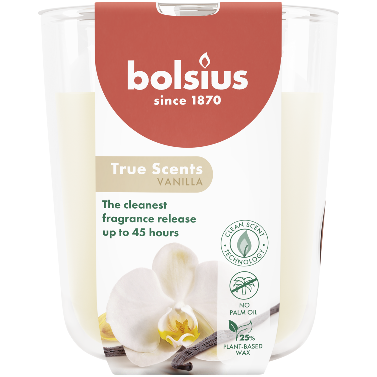 bolsius Bolsius True Scents - geurkaars in glas - Vanille - ivoor - groot