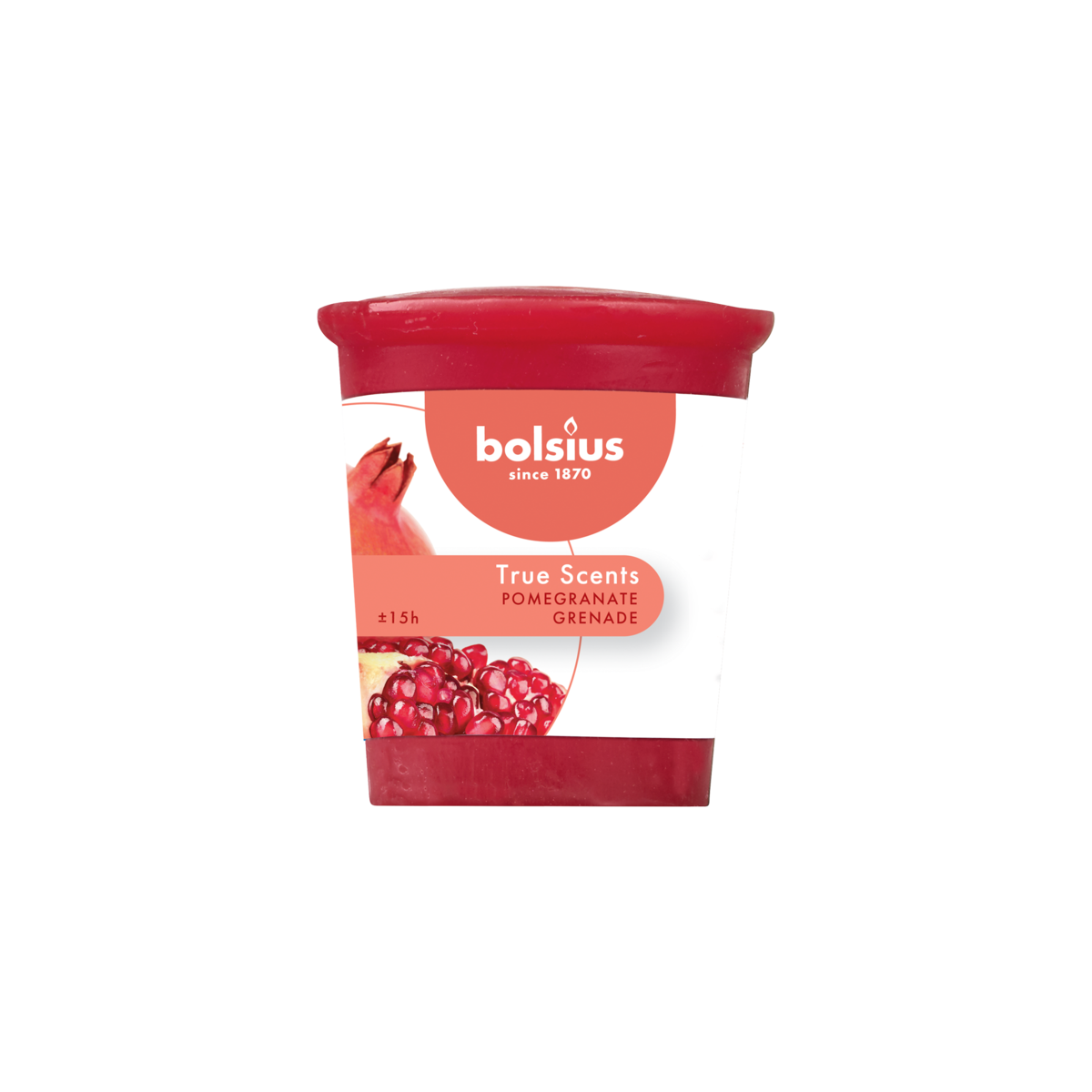 bolsius Bolsius True Scents - mini geurkaars - Granaatappel - rood - per 12 stuks