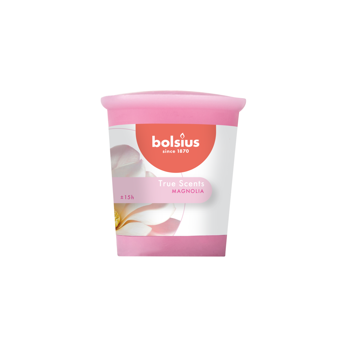 bolsius Bolsius True Scents - mini geurkaars - Magnolia - roze - per 12 stuks