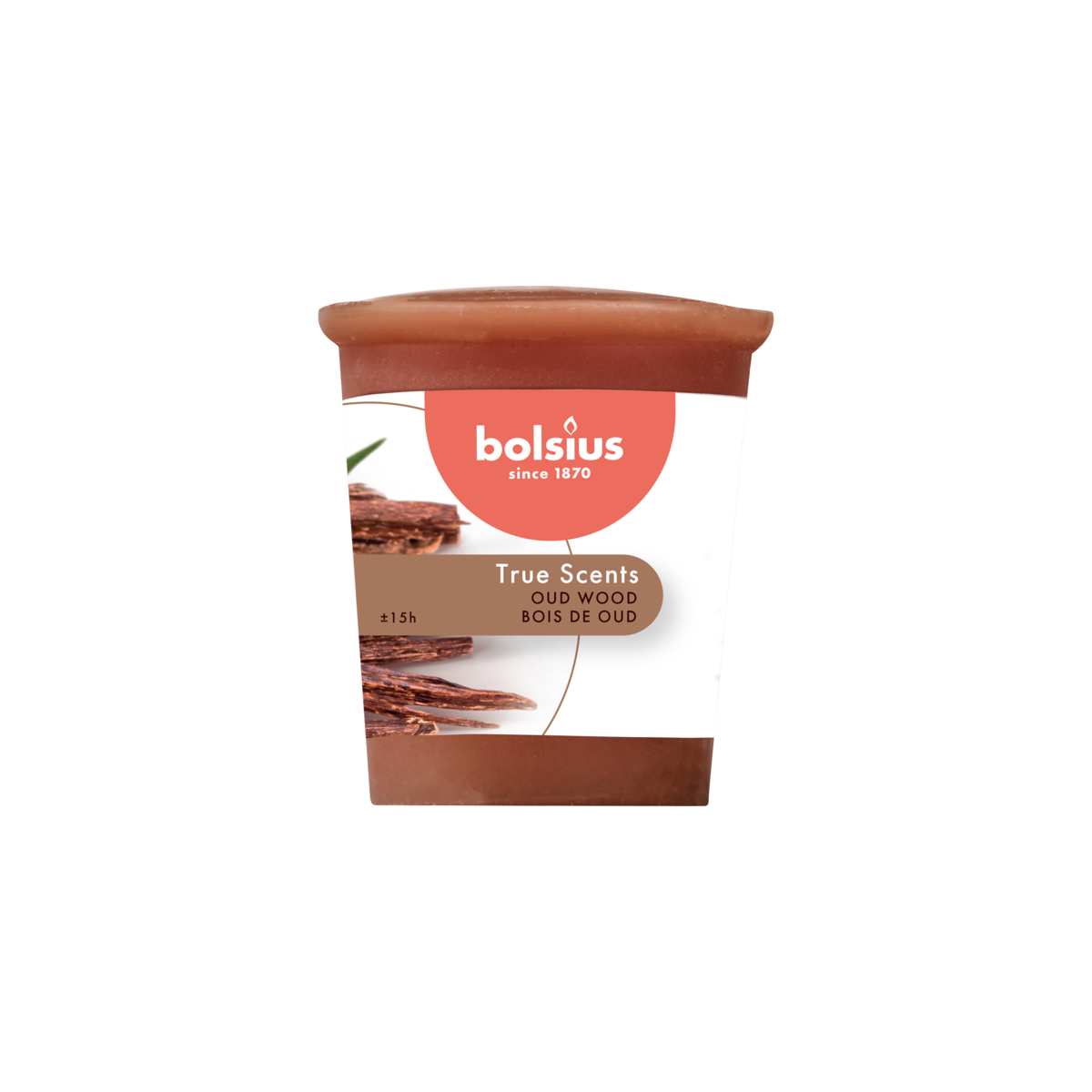 bolsius Bolsius True Scents - mini geurkaars - Oud Wood - bruin - per 12 stuks