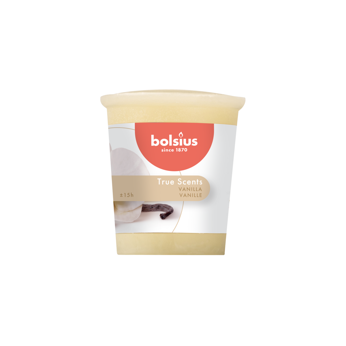 bolsius Bolsius True Scents - mini geurkaars - Vanille - ivoor - per 12 stuks