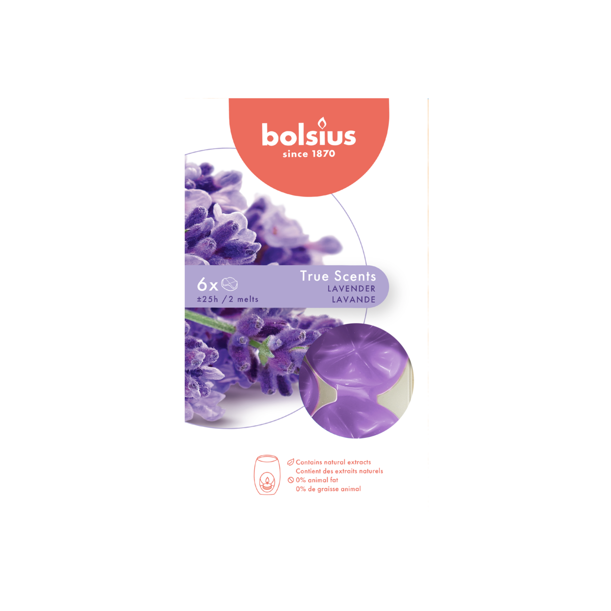 bolsius Bolsius True Scents - waxmelts - Lavendel - paars - per 6 stuks