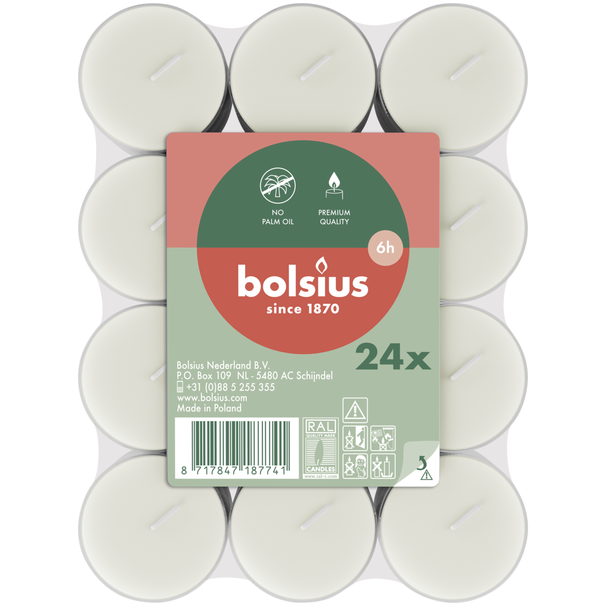 bolsius Bolsius - waxinelichtjes clear cup - 6 branduren - 24 stuks bolsius Bolsius - waxinelichtjes clear cup - 6 branduren - 24 stuks