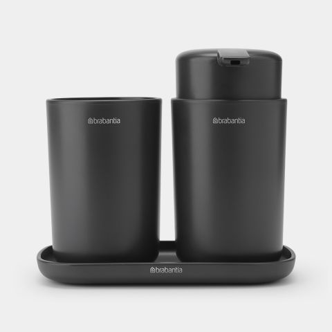 brabantia Badkameraccessoire-set ReNew set van 3 - Dark Grey
