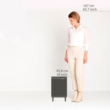 Brabantia Bo Hi Afvalemmer 12L - Matt Steel Fingerprint Proof