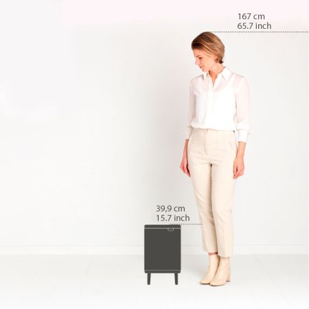 Brabantia Bo Hi Afvalemmer 7L - Matt Steel Fingerprint Proof