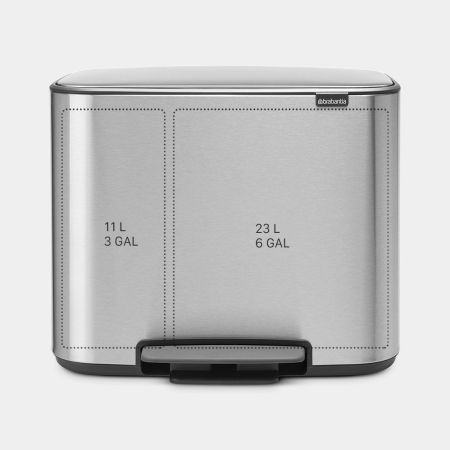 Brabantia Bo Pedaalemmer 11 + 23 Liter - Matt Steel Fingerprint Proof