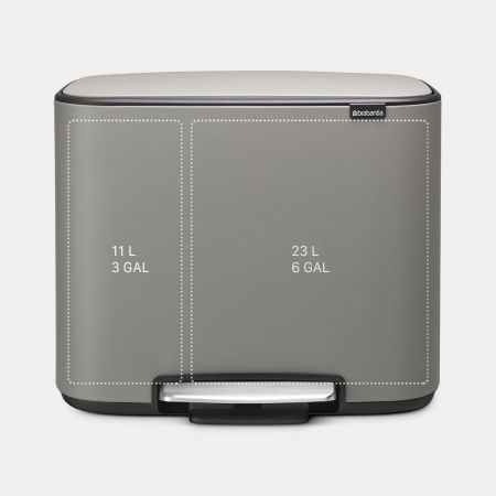 Brabantia Bo Pedaalemmer 11 + 23 Liter - Mineral Concrete Grey