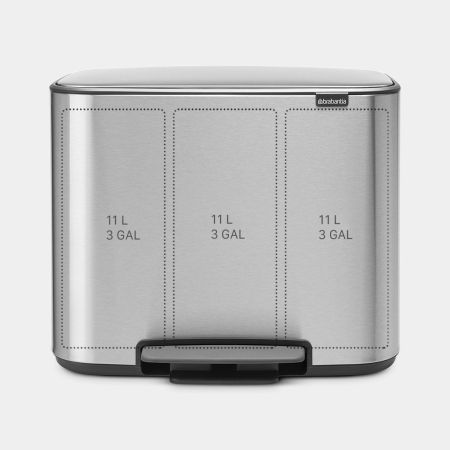 Brabantia Bo Pedaalemmer 3 X 11 Liter - Matt Steel Fingerprint Proof