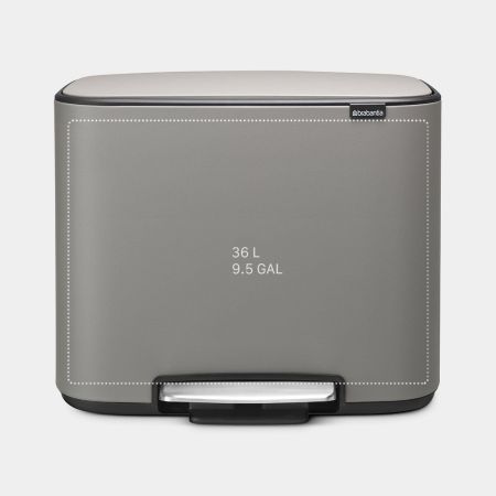 Brabantia Bo Pedaalemmer 36 Liter - Mineral Concrete Grey