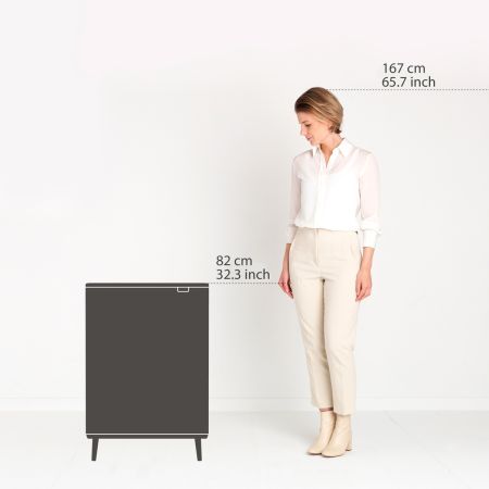 Brabantia Bo Touch Bin Hi 60 Liter - Matt Steel Fingerprint Proof