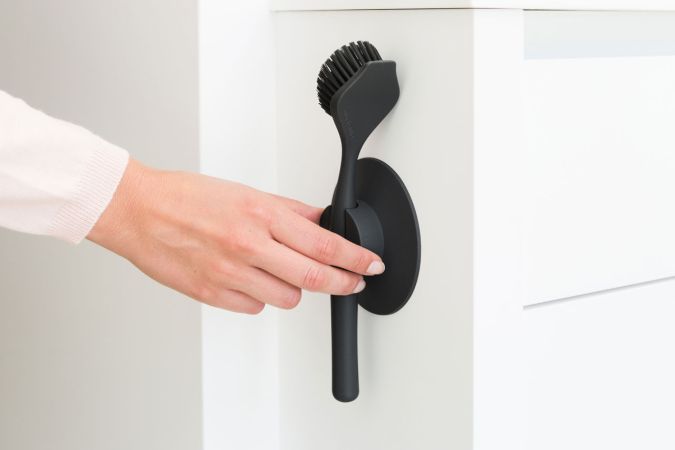 Brabantia Afwasborstel Met Zuignaphouder - Dark Grey