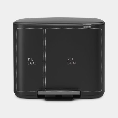 Brabantia Bo Pedaalemmer 11 + 23 Liter - Matt Black