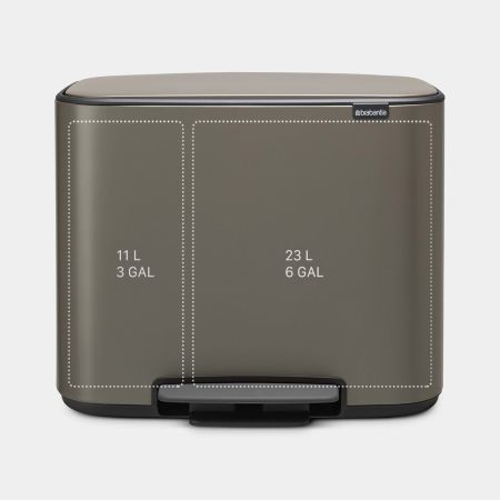 Brabantia Bo Pedaalemmer 11 + 23 Liter - Platinum