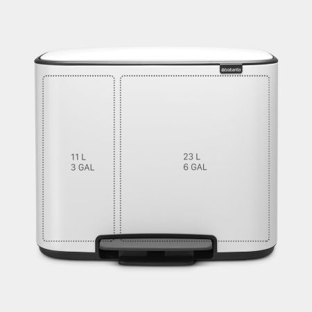 Brabantia Bo Pedaalemmer 11 + 23 Liter - White