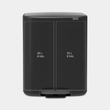 Brabantia Bo Pedaalemmer 2 X 30 Liter - Matt Black