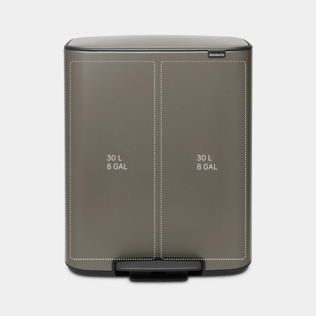 Brabantia Bo Pedaalemmer 2 X 30 Liter - Platinum