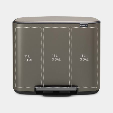 Brabantia Bo Pedaalemmer 3 X 11 Liter - Platinum