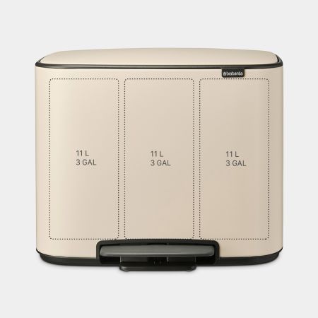 Brabantia Bo Pedaalemmer 3 X 11 Liter - Soft Beige
