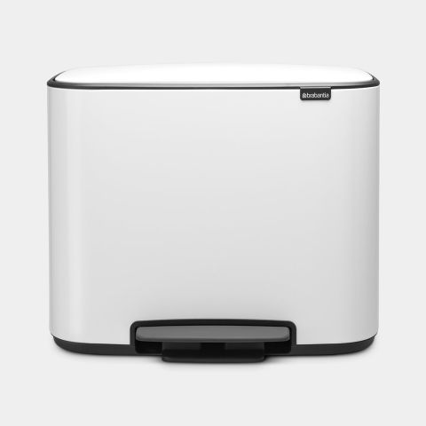 brabantia Bo Pedaalemmer 3 x 11 liter - White