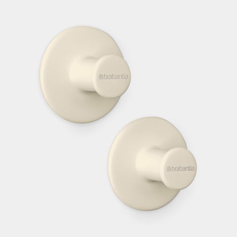 brabantia Handdoekhaakjes ReNew set van 2 inclusief schroeven en tape - Soft Beige
