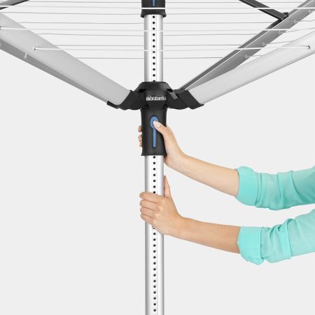 Brabantia Lift-O-Matic Advance Droogmolen 60 Meter Met Betonanker Hoes & Wasknijpertas Ø 50 Mm - Metallic Grey