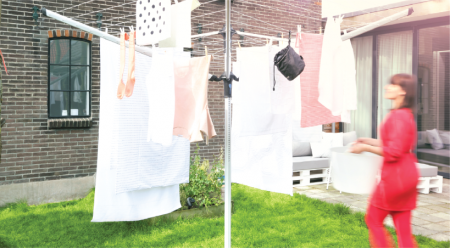 Brabantia Lift-O-Matic Advance Droogmolen 60 Meter Met Betonanker Hoes & Wasknijpertas Ø 50 Mm - Metallic Grey