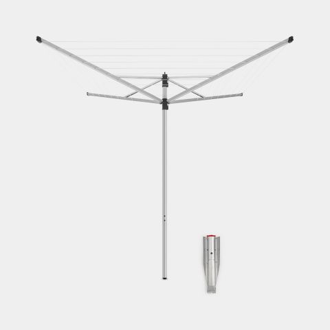 brabantia Lift-O-Matic Droogmolen 40 meter met metalen grondanker Ø 45 mm SplitPole - Metallic Grey