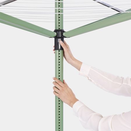 Brabantia Lift-O-Matic Droogmolen 50 Meter Met Grondanker Hoes & Wasknijpertas Ø 45 Mm - Leaf Green