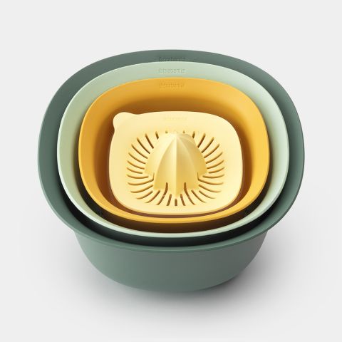 brabantia Mengkommenset Set van 2 mengkommen vergiet & citruspers - TASTY+ - Mixed