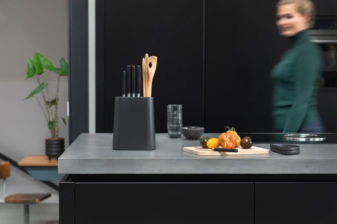 Brabantia Messenblok Met Keukengereihouder Dark Grey