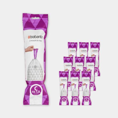 brabantia PerfectFit Afvalzakken Code C (10-12 liter) 10 rollen van 20 stuks