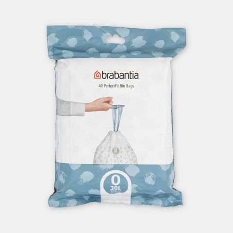 brabantia PerfectFit Afvalzakken Voor Bo &FlatBack+ Code O (30 liter) Dispenser Pack 40 stuks