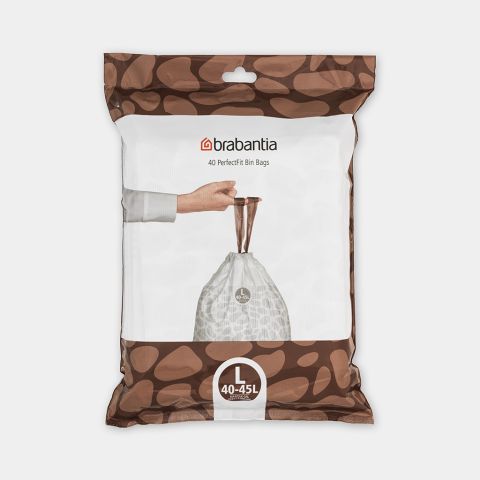 brabantia PerfectFit Afvalzakken Voor FlatBack+ & StepUp Code L (45 liter) Dispenser pack 40 stuks