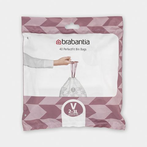 brabantia PerfectFit Afvalzakken Voor newIcon Code V (3 liter) Dispenser pack 40 stuks