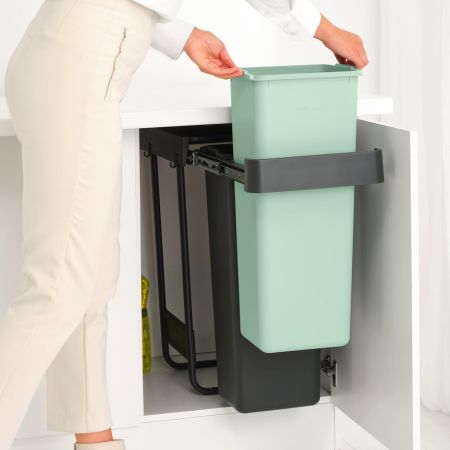 Brabantia Sort & Go Inbouwemmer 2 X 30 Liter - Dark Grey