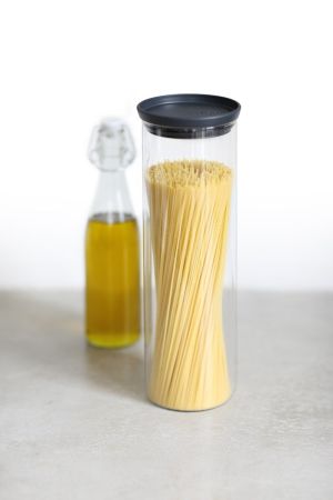 Brabantia Stapelbare Voorraadbus 1.9 Liter Glas - Dark Grey