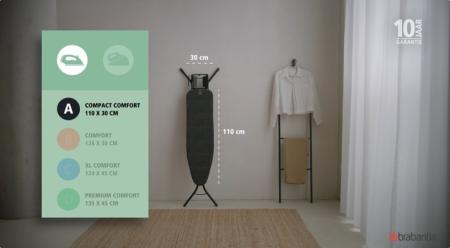 Brabantia Strijkplank A 110 X 30 Cm Voor Stoomstrijkijzer - New Dawn Fairtrade Katoen