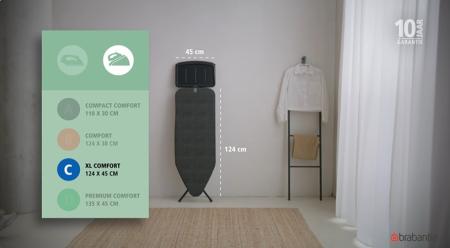 Brabantia Strijkplank C 124 X 45 Cm Voor Stoomunit - New Dawn Fairtrade Katoen