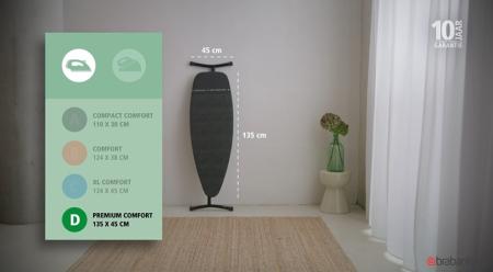 Brabantia Strijkplank D 135 X 45 Cm Voor Stoomstrijkijzer & Stoomunit - New Dawn Fairtrade Katoen