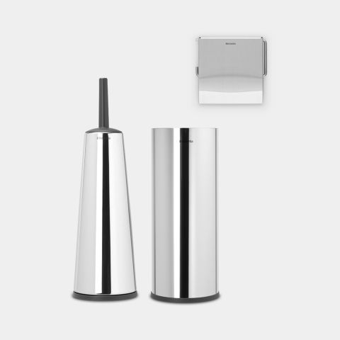 brabantia Toiletaccessoires set ReNew set van 3 - Brilliant Steel
