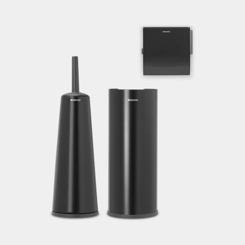 brabantia Toiletaccessoires set ReNew set van 3 - Matt Black
