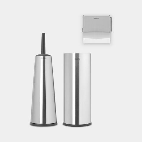 brabantia Toiletaccessoires set ReNew set van 3 - Matt Steel