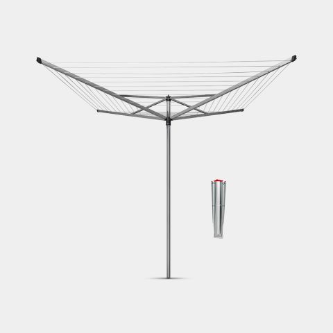 brabantia Topspinner Droogmolen 60 meter met grondanker Ø 45 mm - Metallic Grey