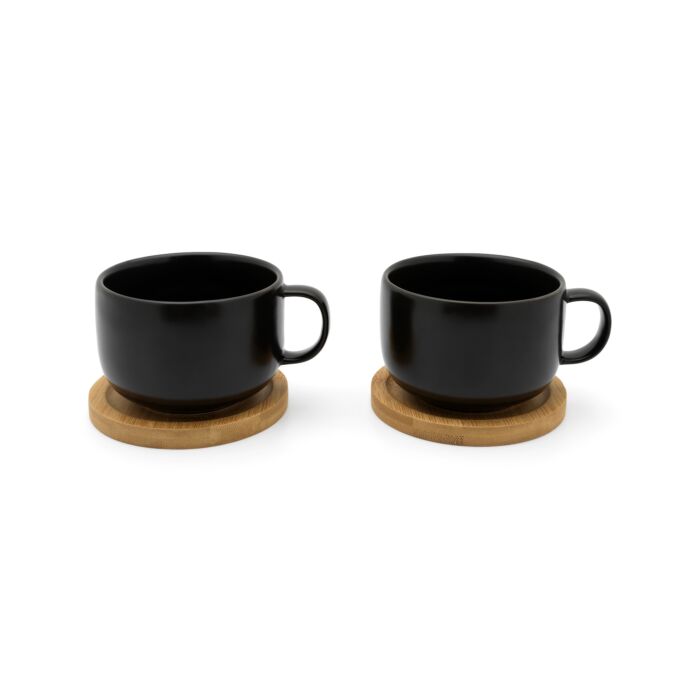 bredemeijer Tea cup Umea black set of 2