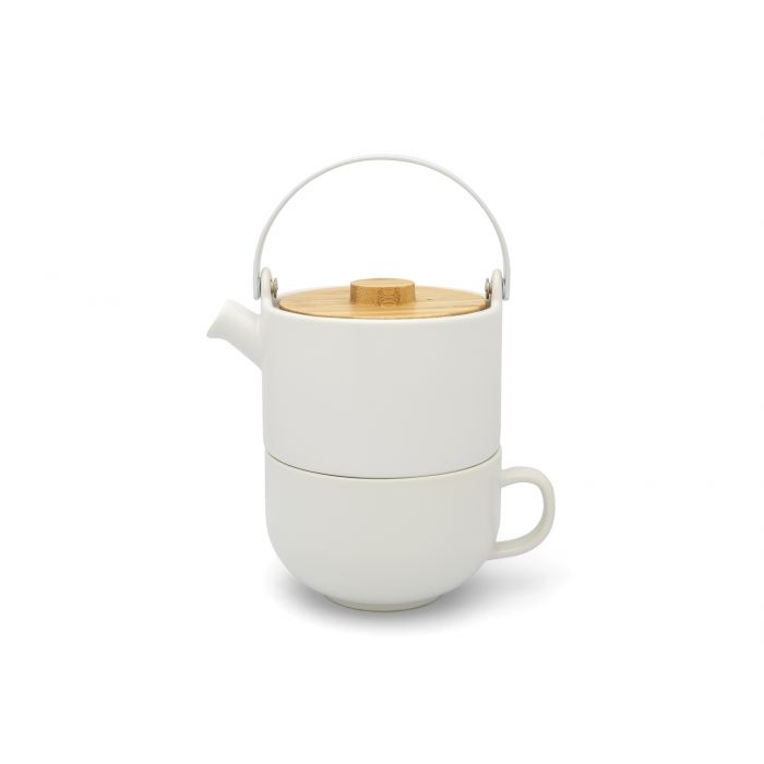 bredemeijer Tea for one Umea white with bamboo lid