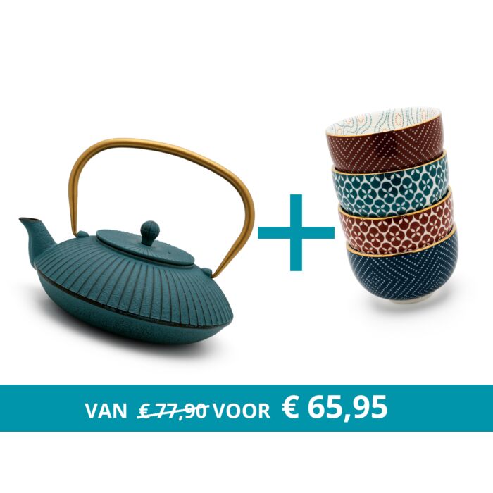 bredemeijer Teapot Linhai with 4 mugs
