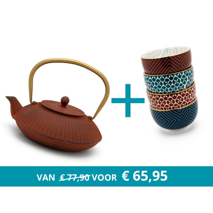 bredemeijer Teapot Linhai with 4 mugs